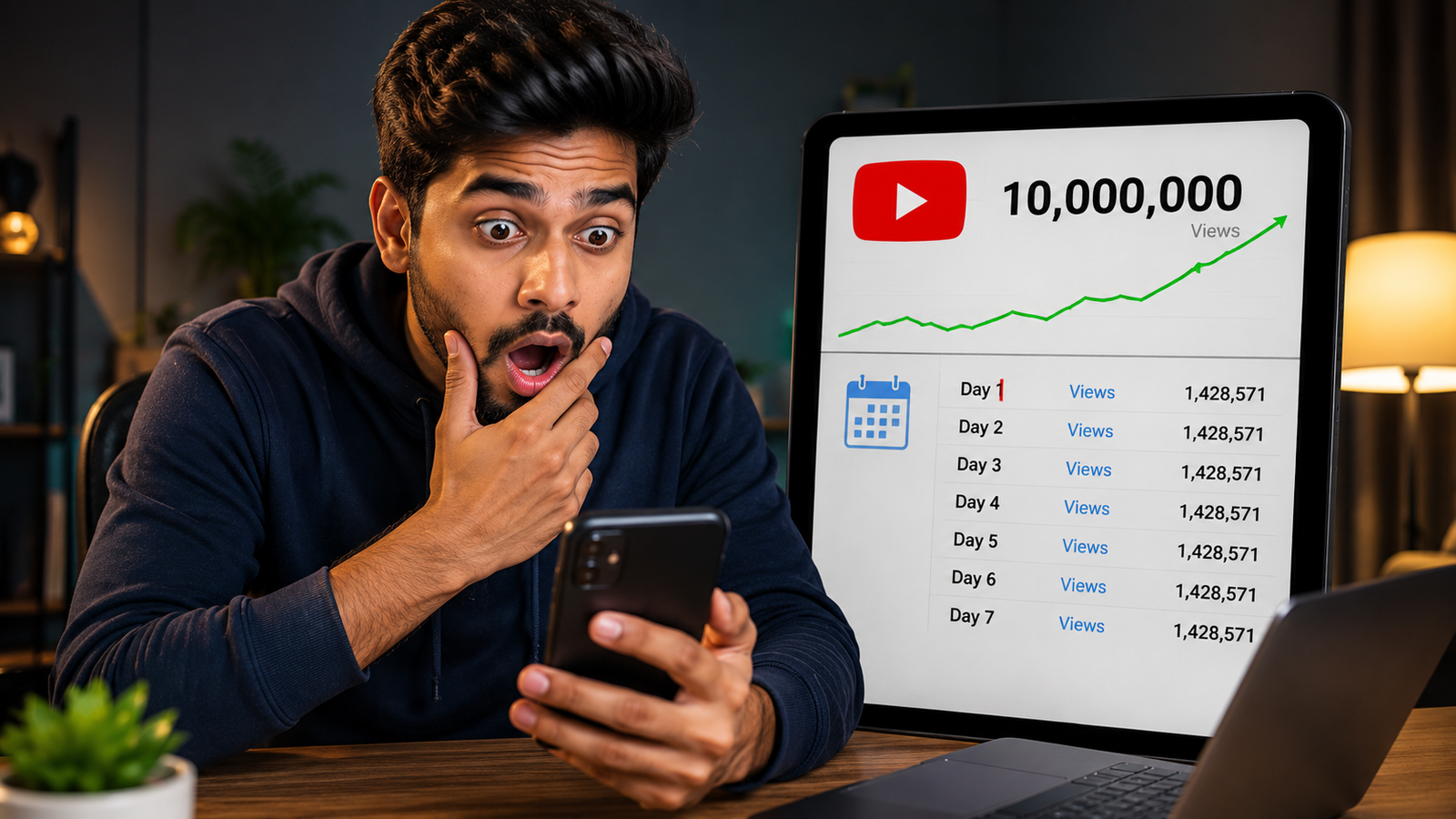 10M Views के लिए कितने Views रोज चाहिए?