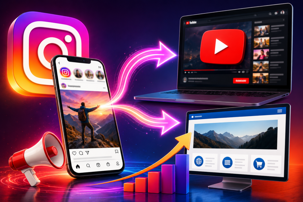 7. Use Instagram to Promote a YouTube Channel or Website – Instagram Se Paise Kaise Kamaye 2026