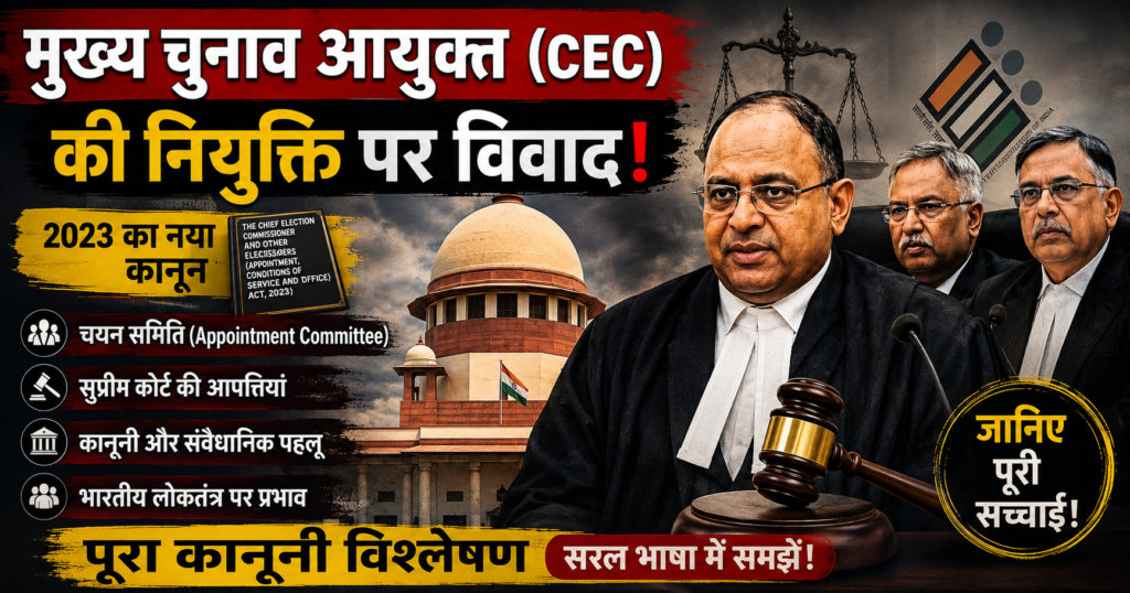 मुख्य चुनाव आयुक्त (CEC) की नियुक्ति पर सुप्रीम कोर्ट में विवाद